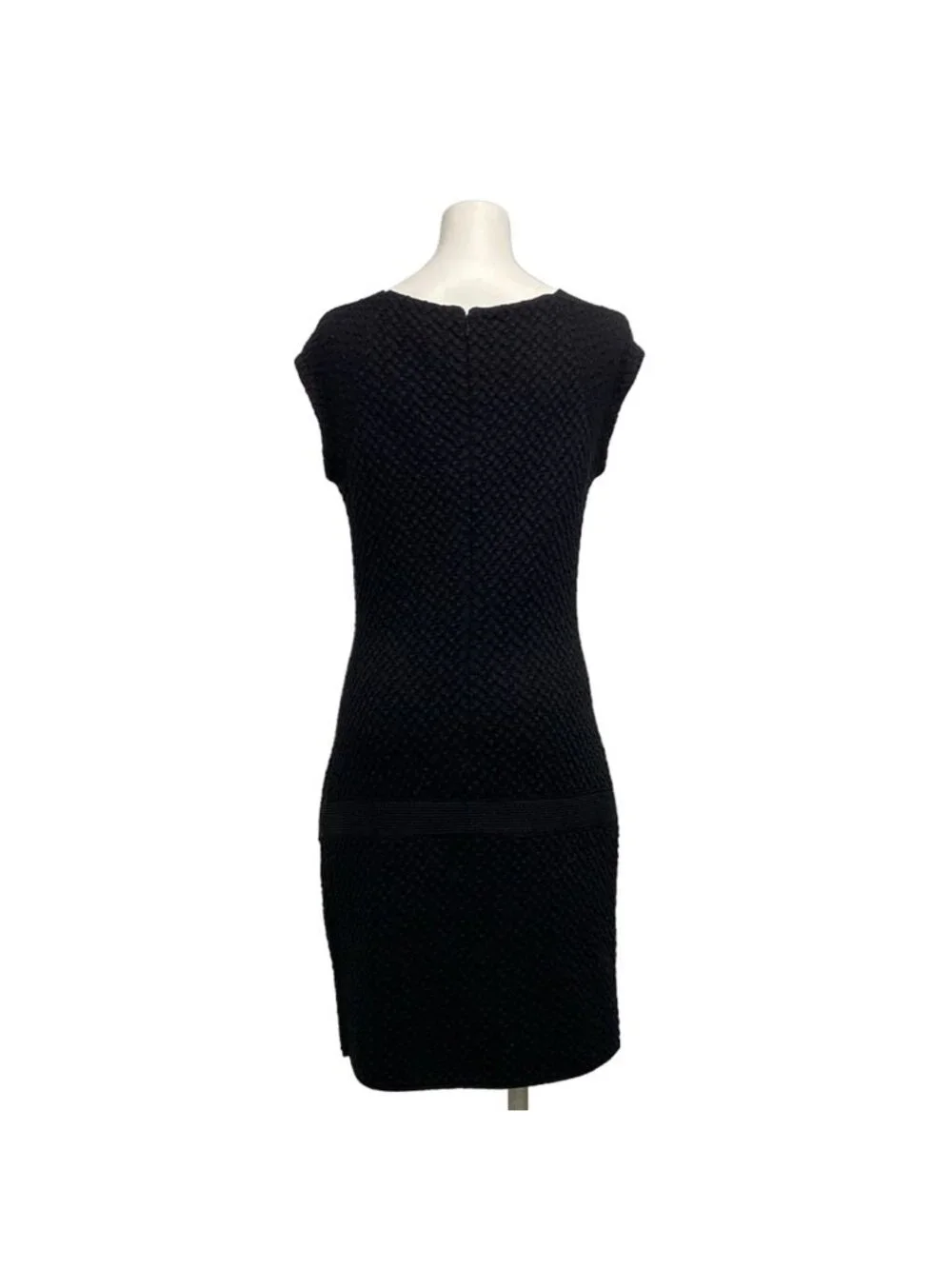 Chanel Dress S Black Sleeveless Wool